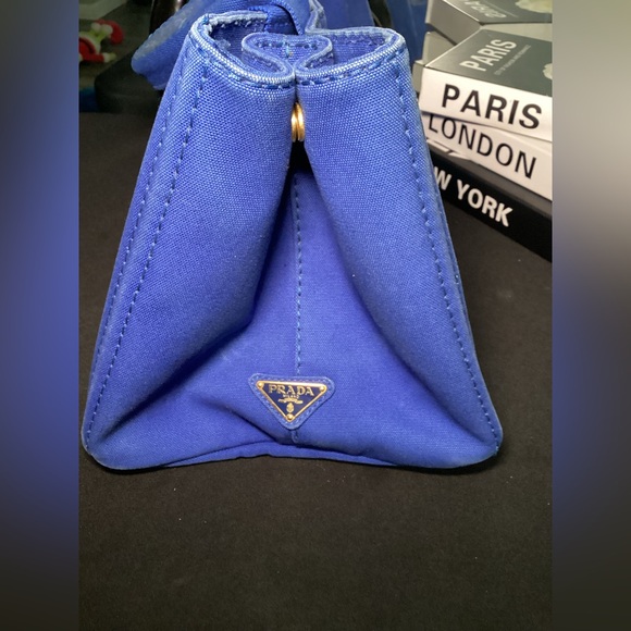Authentic Cobalt Blue Prada Canapa With Guarantee Card - Picture 10 of 14